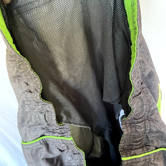 Speedo gray neon green swim trunks men's shorts size XL pockets elastic waist - Picture 8 of 8